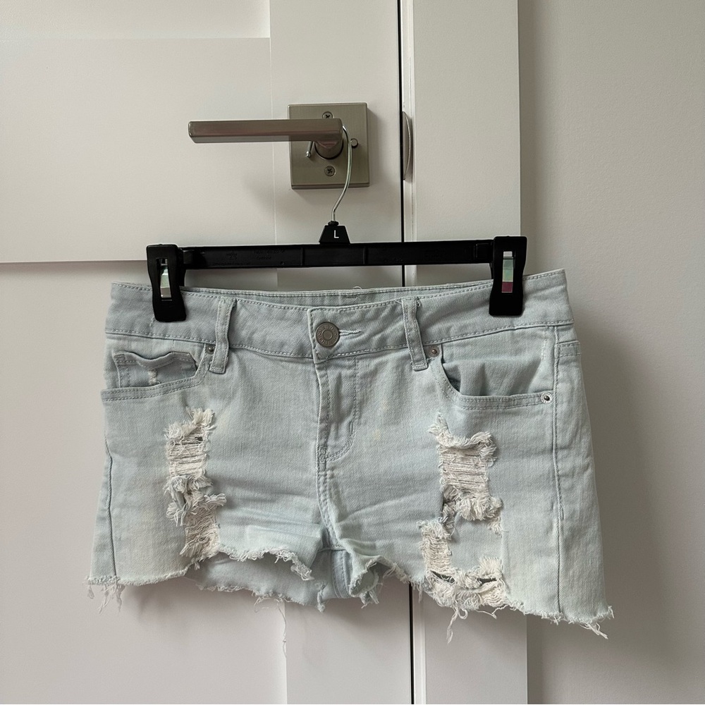 Guess Blue Distressed Jean Shorts